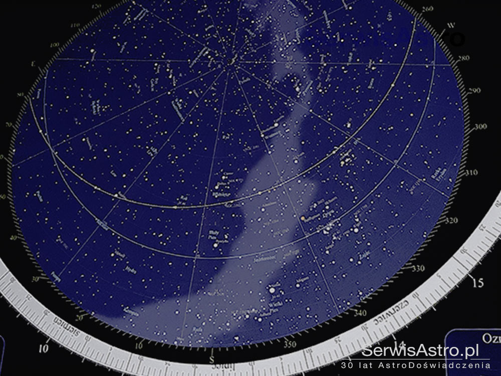 obrotowa mapa nieba o średnicy 1m